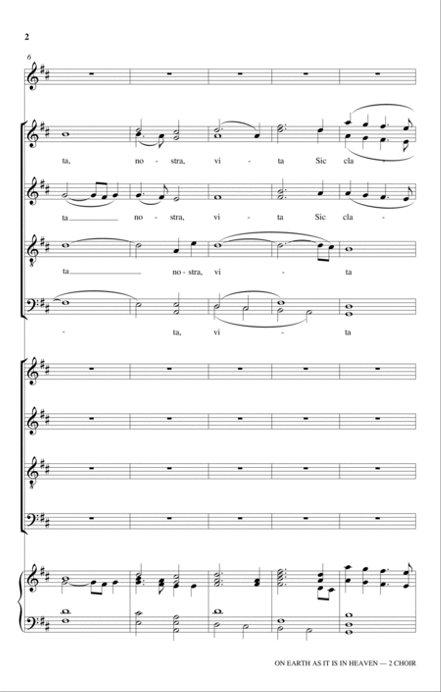On Earth As It Is In Heaven 4-Part scores gallery preview page 2