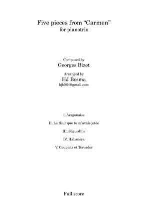 Book cover for Bizet - Five pieces from "Carmen" for pianotrio