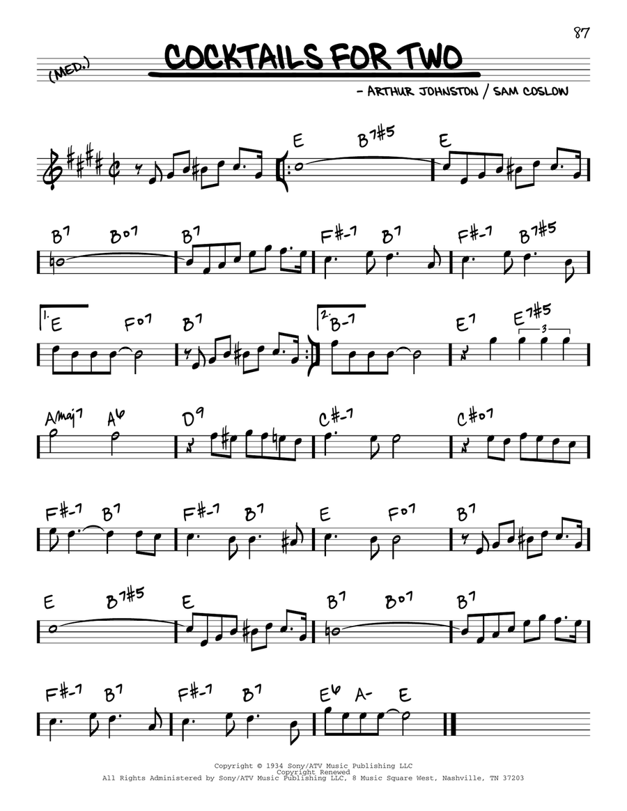 Cocktails For Two Piano scores gallery preview page 1