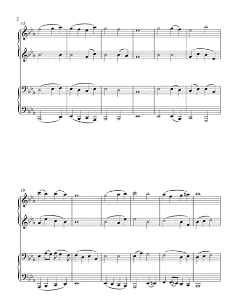 Remembrance Day 'Abide with Me' (Piano 4 Hands) Piano Method scores gallery preview page 2