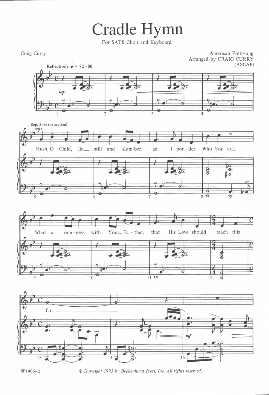 Cradle Hymn 4-Part scores gallery preview page 2