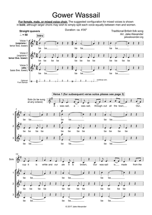 Gower Wassail - SSA/TTB/SAT a cappella