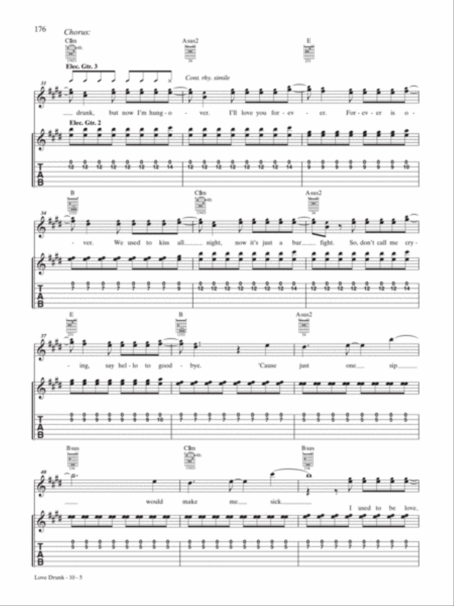 Love Drunk Guitar Tablature scores gallery preview page 5