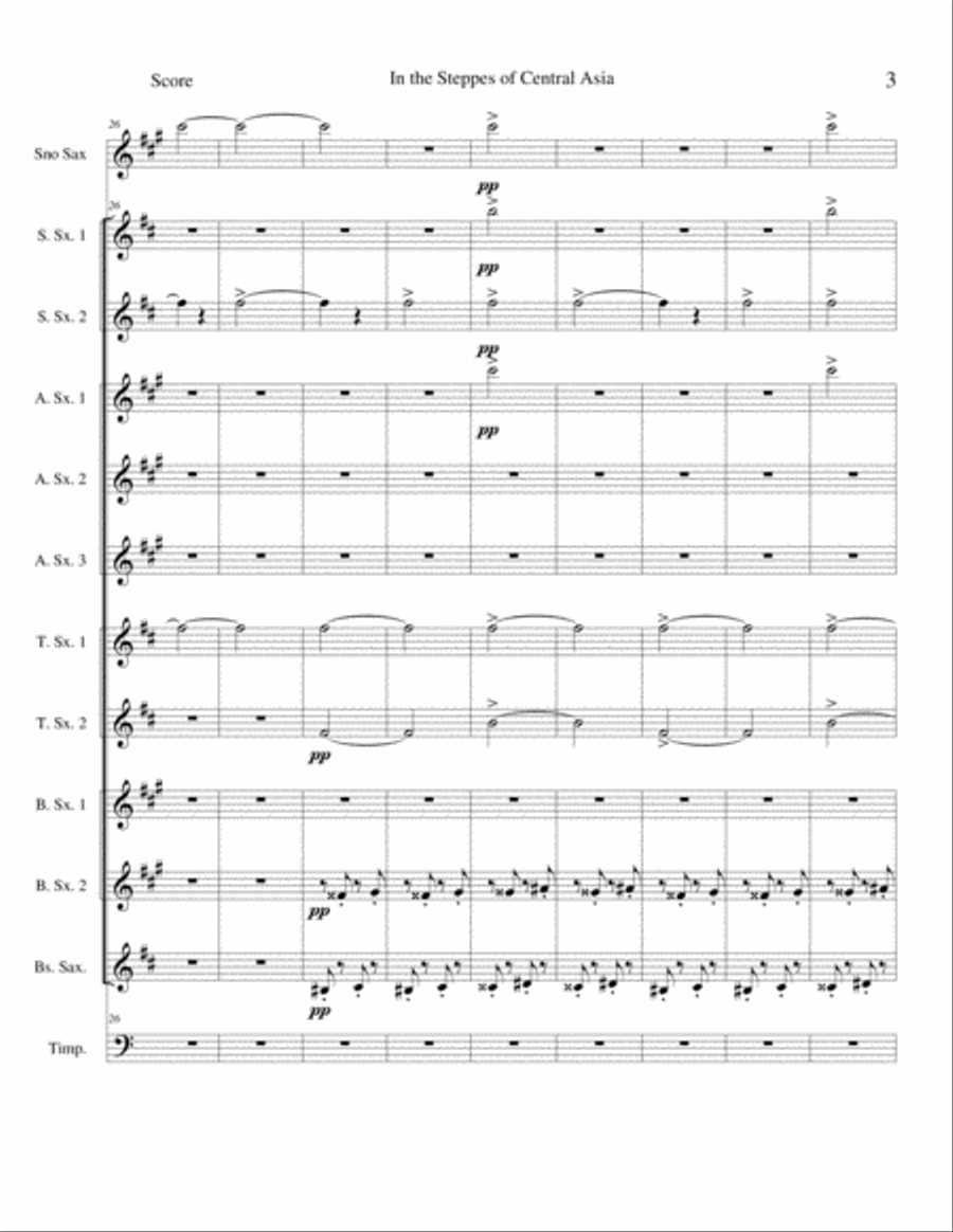 In the Steppes of Central Asia Woodwind Ensemble scores gallery preview page 3