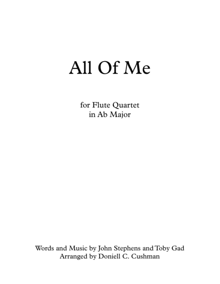 All Of Me by John Legend Flute - Digital Sheet Music