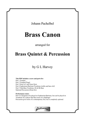 Book cover for Brass Canon for Brass Quintet & Percussion