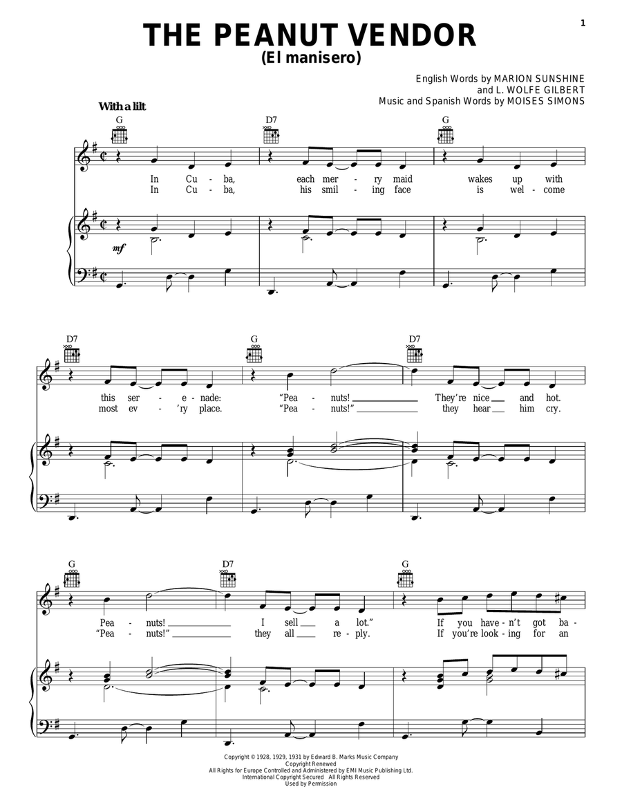The Peanut Vendor (El Manisero) Guitar scores gallery preview page 1