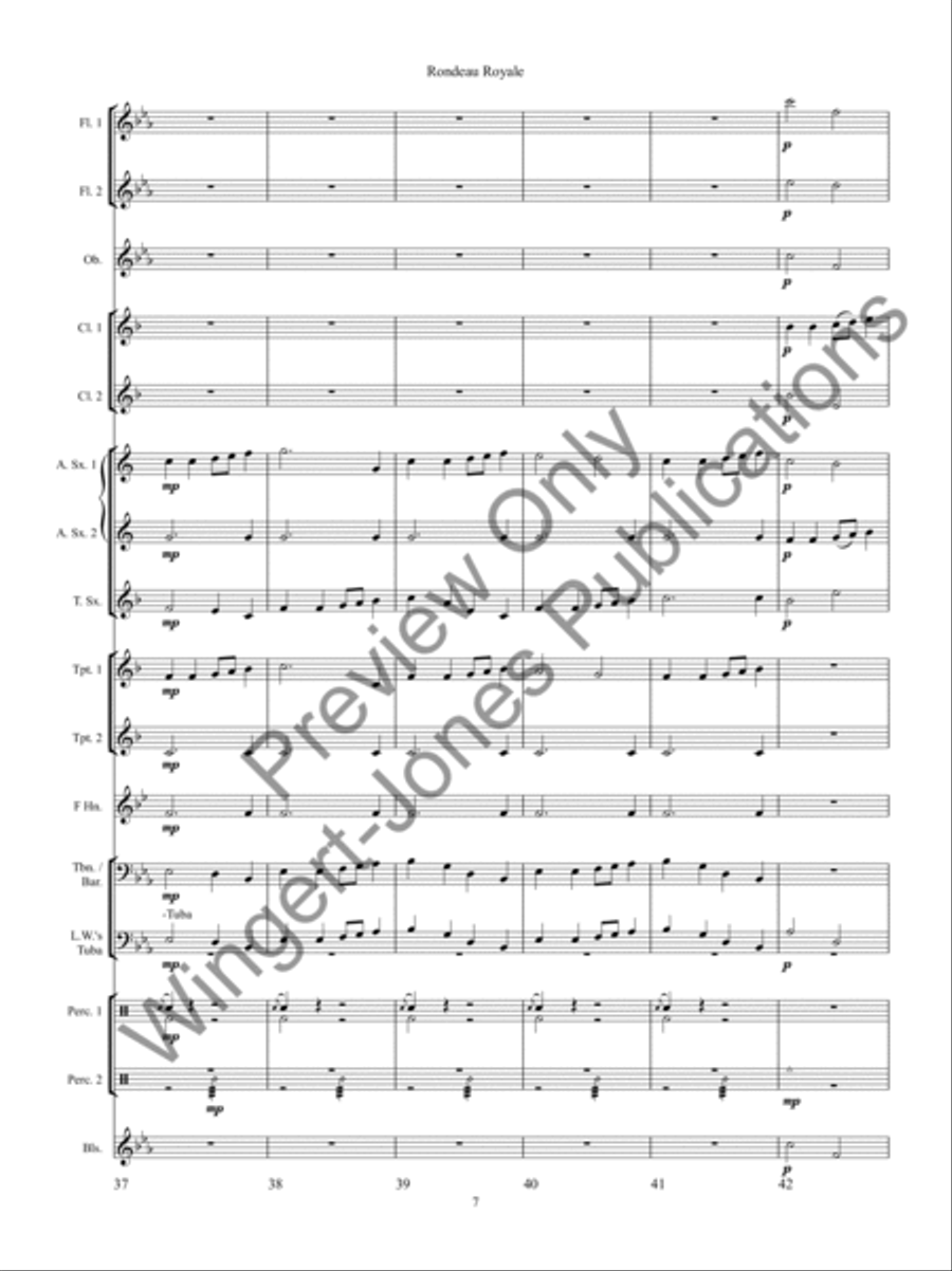 Rondeau Royale Concert Band scores gallery preview page 11