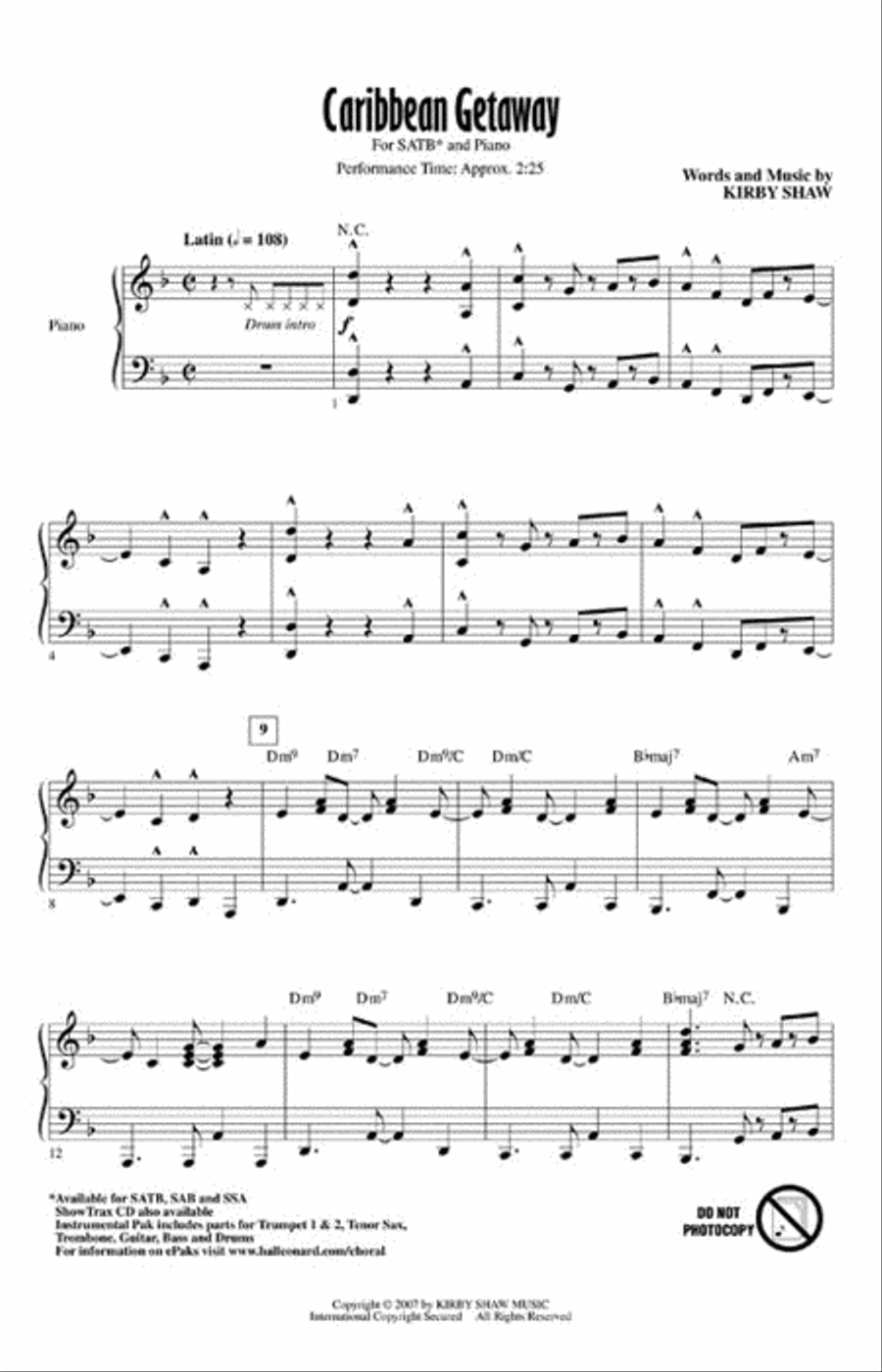 Caribbean Getaway 4-Part scores gallery preview page 2