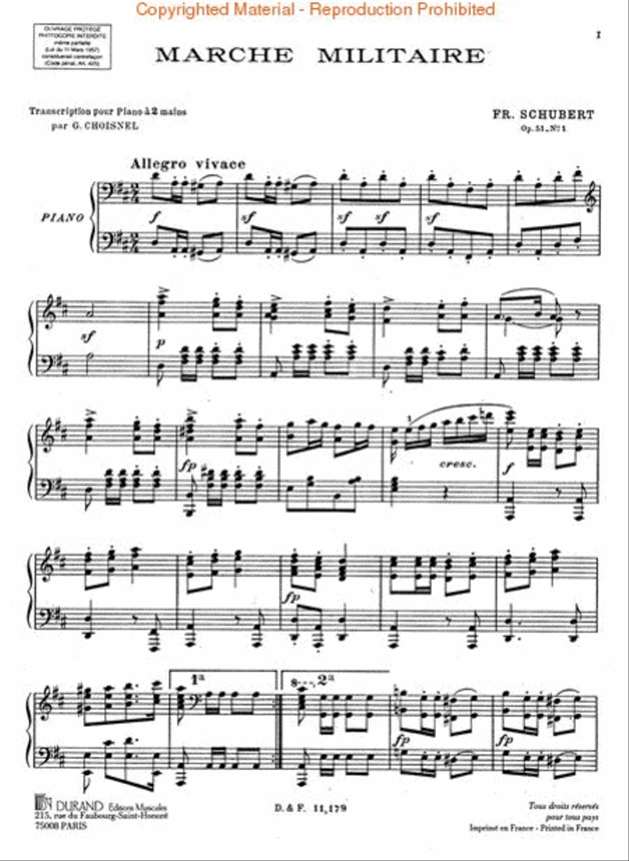 Marche Militaire Piano Solo scores gallery preview page 2