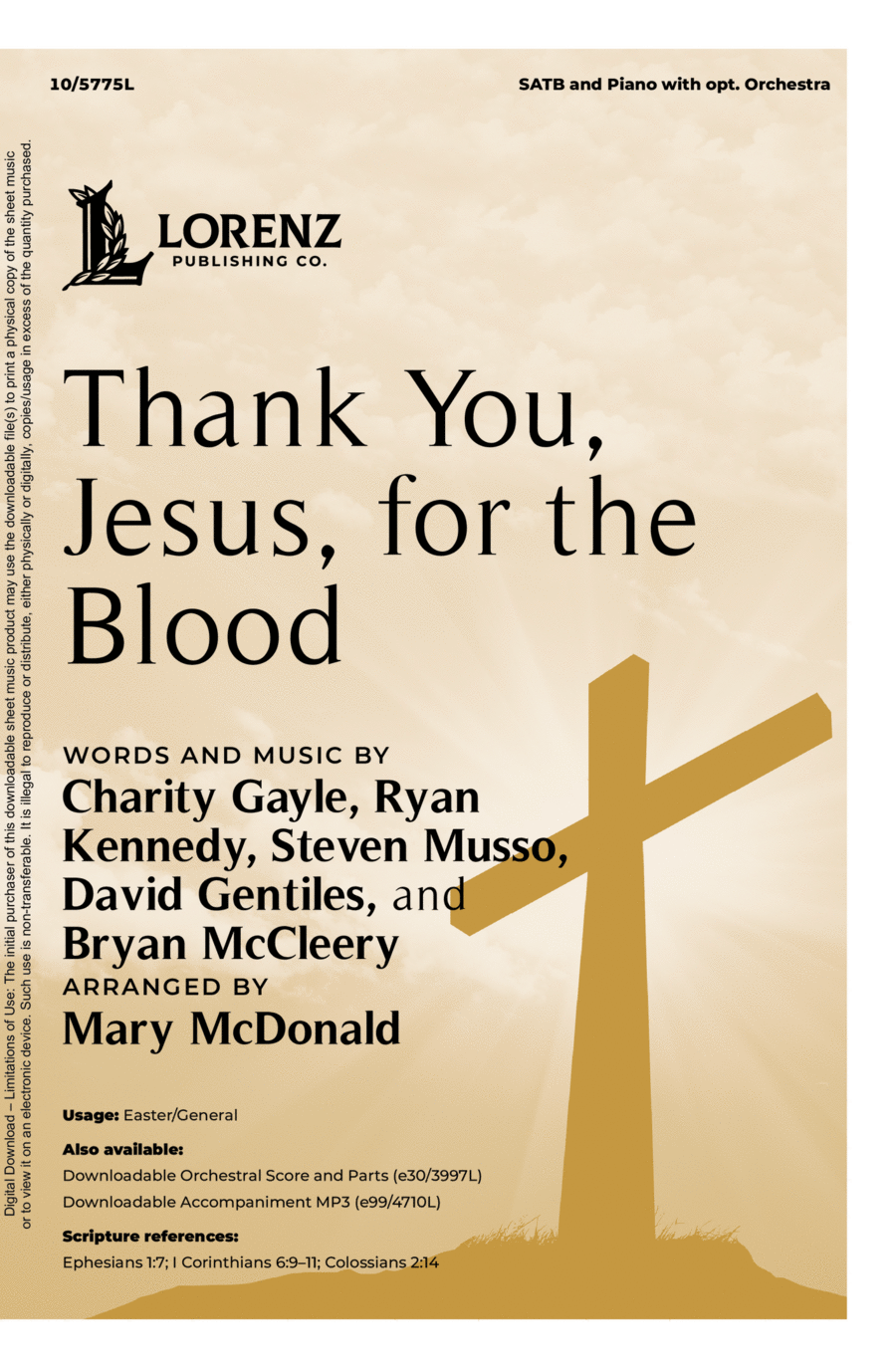 Thank You, Jesus, For the Blood Choir scores gallery preview page 1