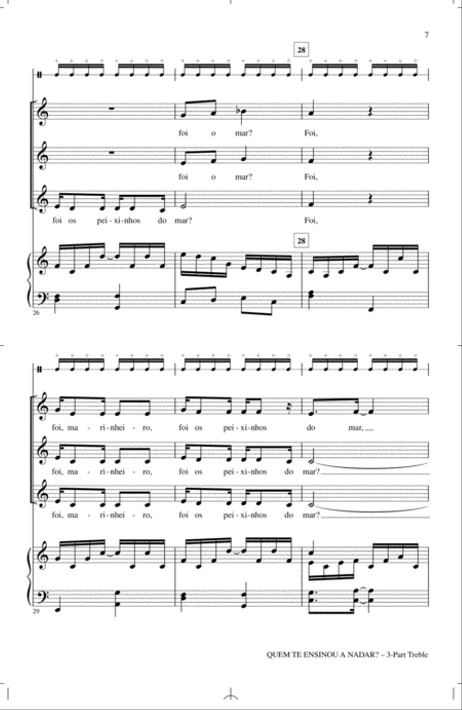 Quem Te Ensinou A Nadar? 3-Part scores gallery preview page 5