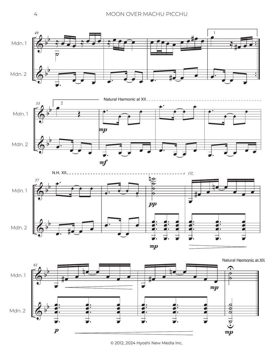 Moon over Machu Picchu Chamber Music scores gallery preview page 5