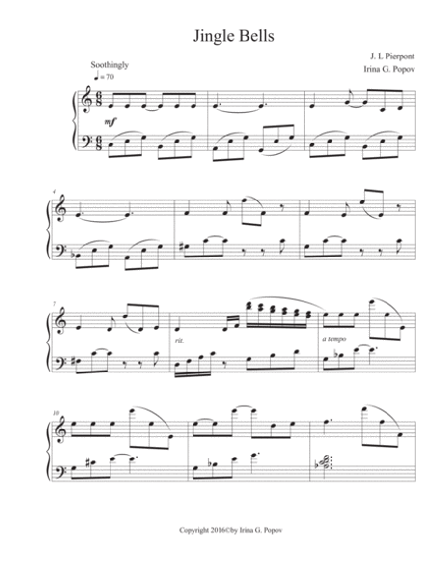 Jingle Bells Piano Solo scores gallery preview page 2