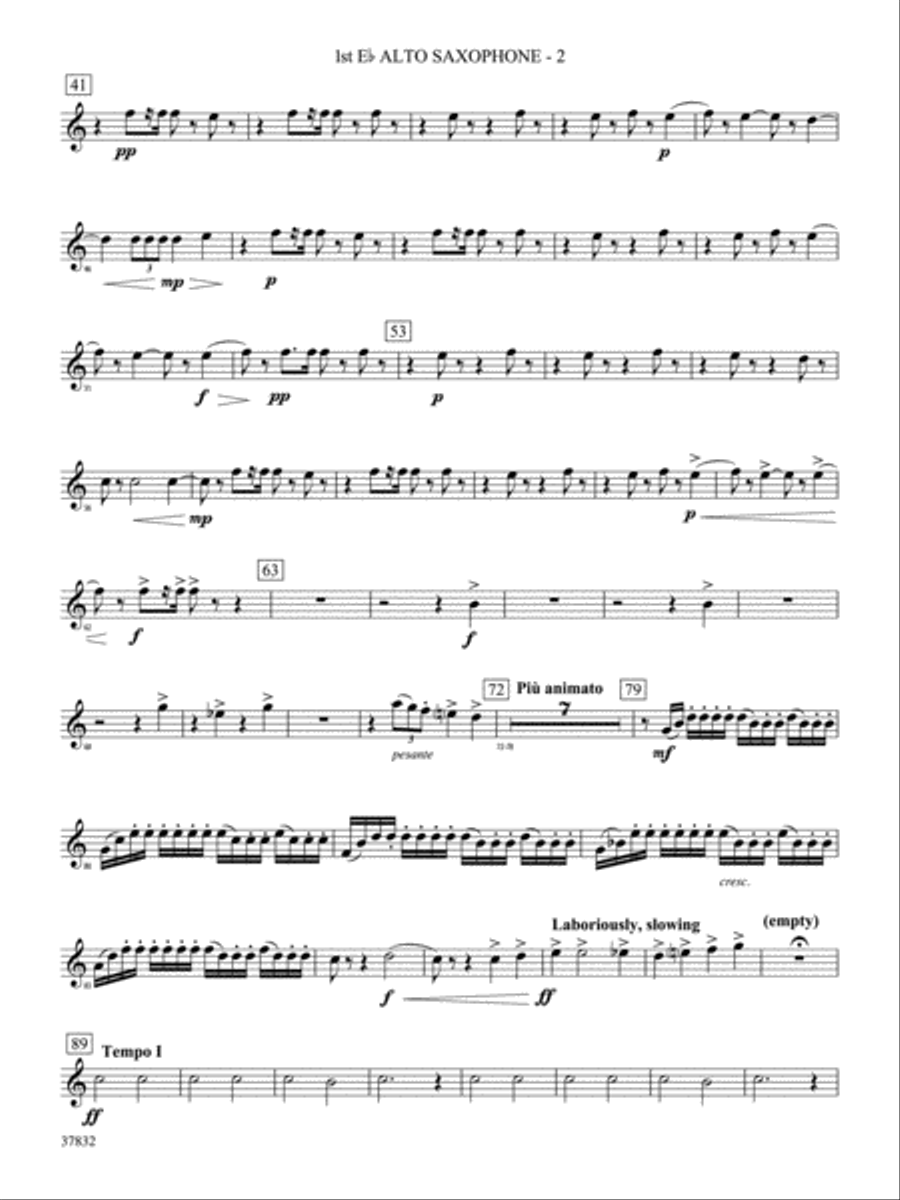 Triumphal March (from Aida): E-flat Alto Saxophone Concert Band scores gallery preview page 2