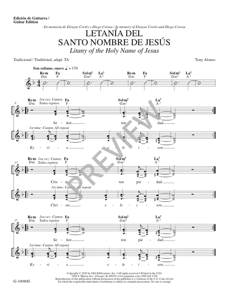 Letanía del Santo Nombre de Jesús - Guitar edition