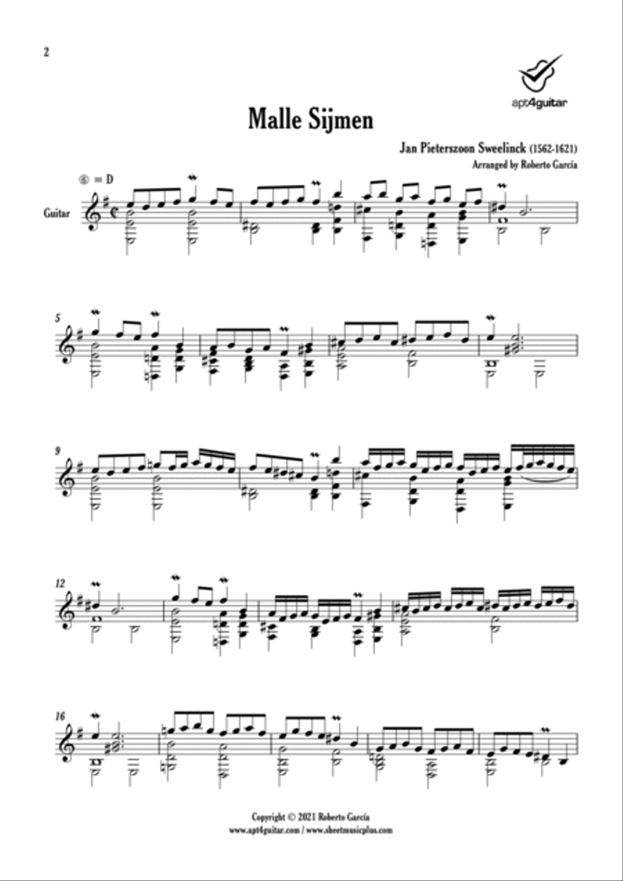 Malle Sijmen Classical Guitar scores gallery preview page 2