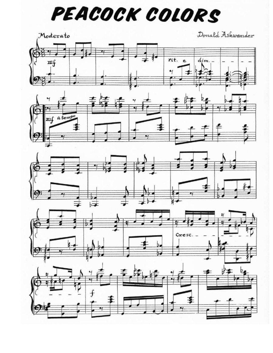 Peacock Colors Piano Solo scores gallery preview page 1