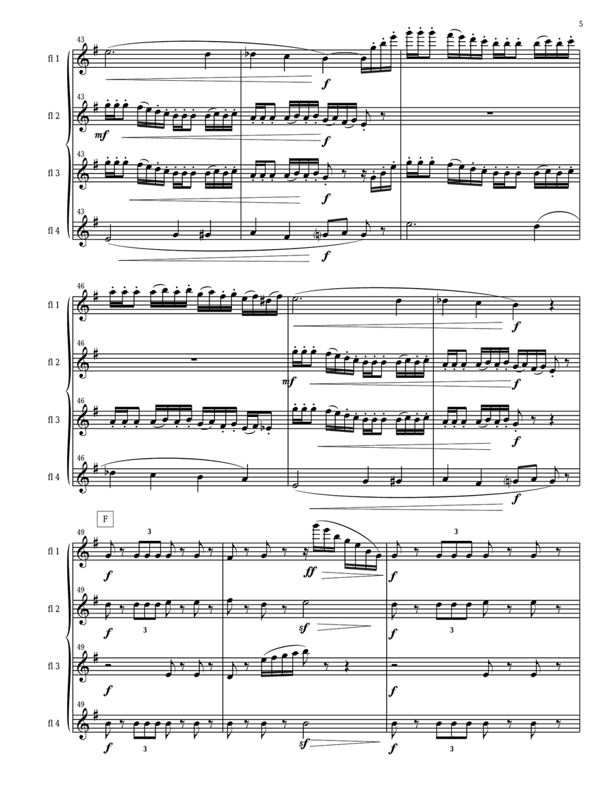 3 Pieces from The Nutcracker for Flute Quartet Flute Quartet scores gallery preview page 5