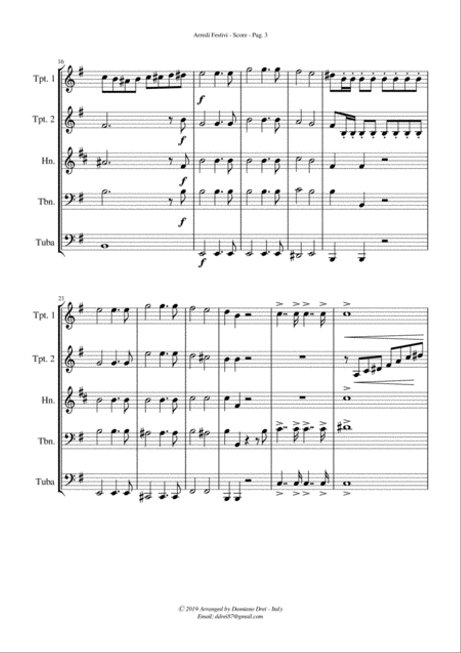 Gli Arredi Festivi from Nabucco - for Brass Quintet Brass Quintet scores gallery preview page 4