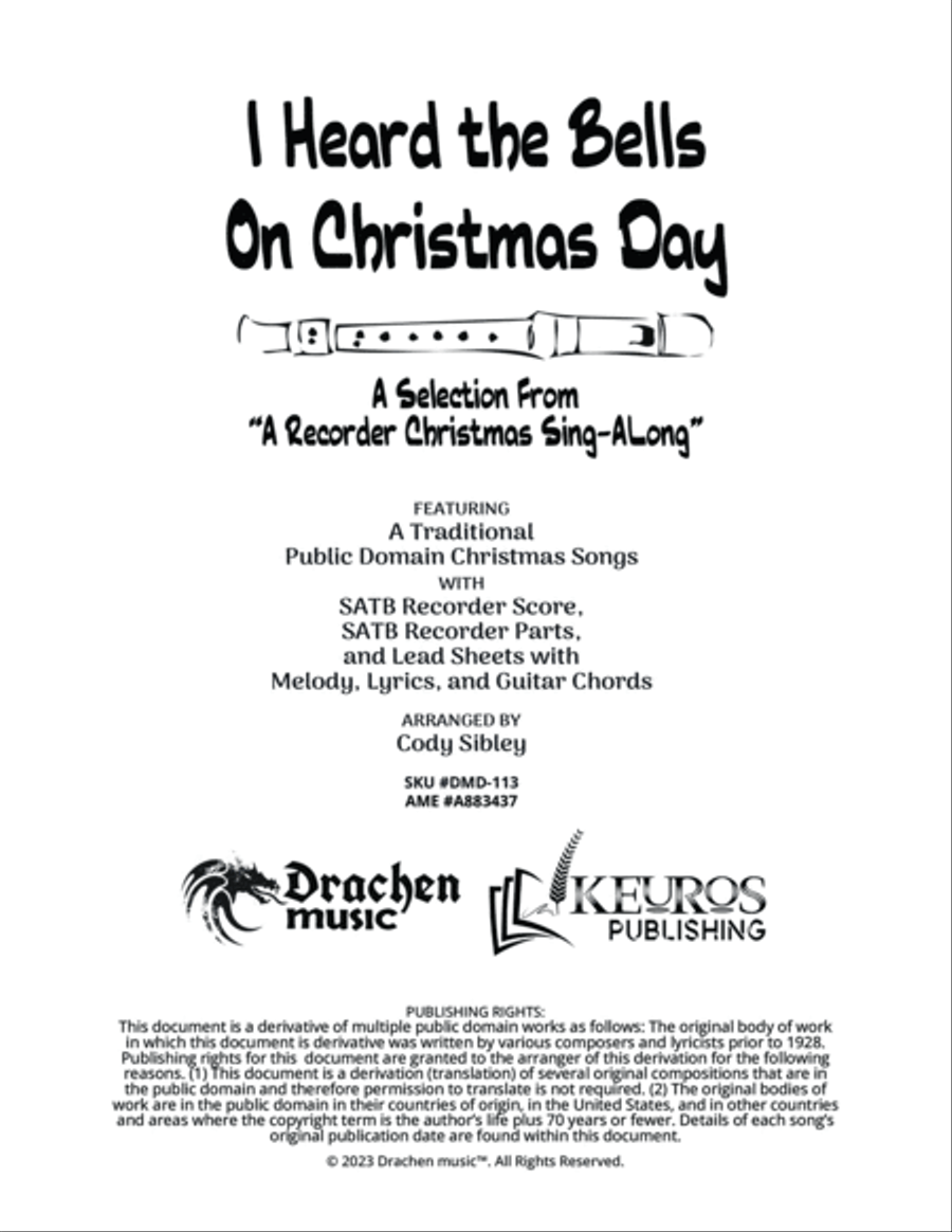 I Heard the Bells On Christmas Day Soprano Recorder scores gallery preview page 2