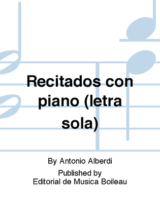 Book cover for Recitados con piano (letra sola)