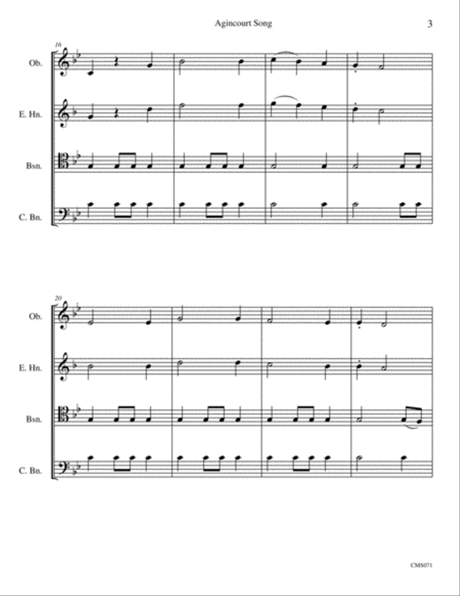 Agincourt Song English Horn scores gallery preview page 3
