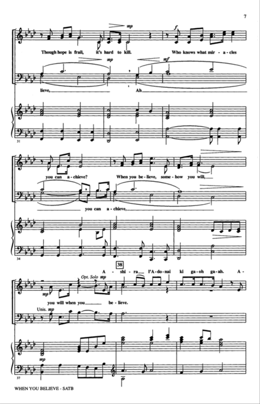 When You Believe (from The Prince Of Egypt) (arr. Audrey Snyder) 4-Part scores gallery preview page 5