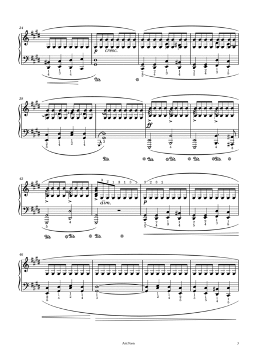 Chopin - Prélude in D♭ Major - Op.28 No. 15 - Original With Fingered 