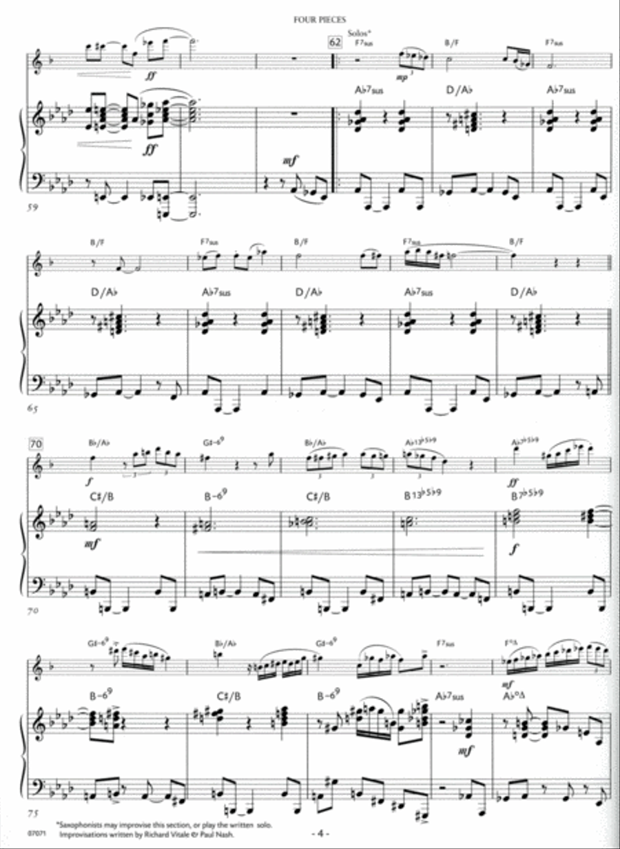 Four Pieces -- Saxophone Small Ensemble scores gallery preview page 3