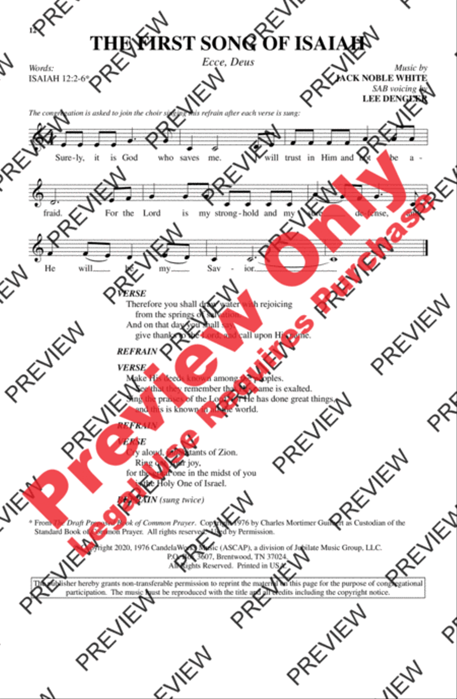 The First Song of Isaiah 3-Part scores gallery preview page 12