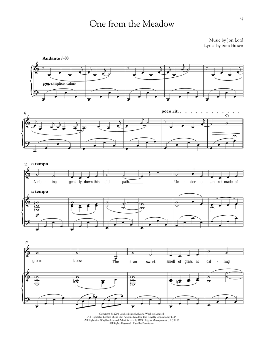 One From The Meadow One From The Meadow Voice scores gallery preview page 1