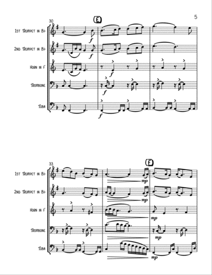 Has Sorrow Thy Young Days Shaded Brass Ensemble scores gallery preview page 5