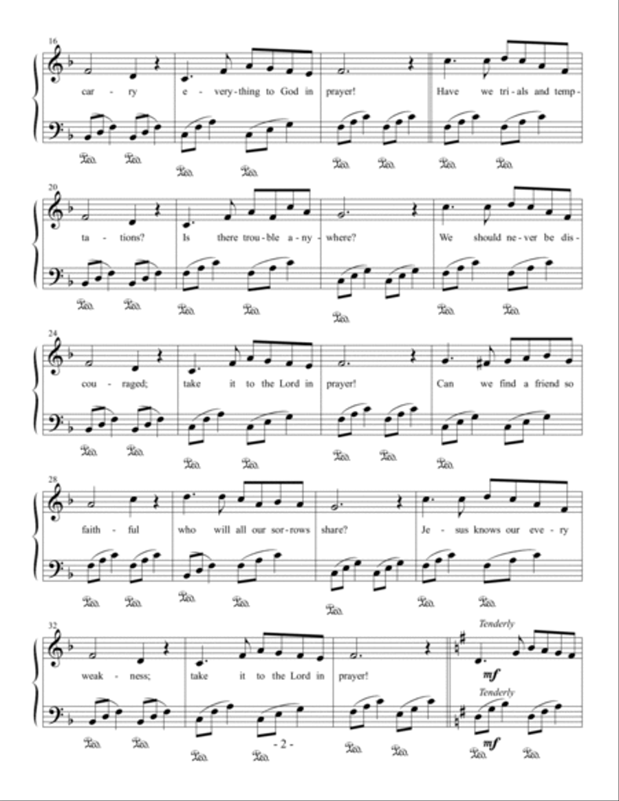 What a friend we have in Jesus Easy Piano Easy Piano scores gallery preview page 2