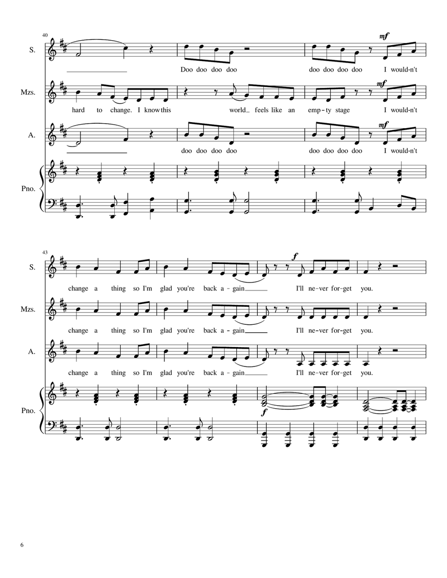 Never Forget You SSA scores gallery preview page 6