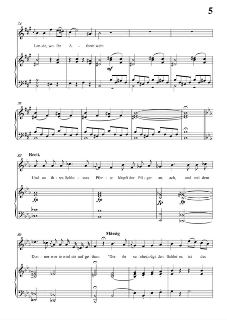 Schubert-Ritter Toggenburg in bE for Vocal and Piano Voice scores gallery preview page 6