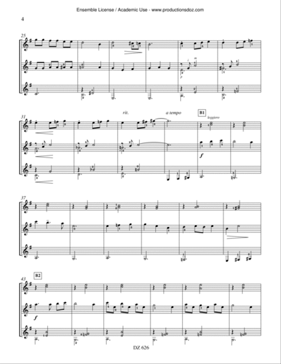 Valse des magiciennes, Valse des ombrelles Guitar Ensemble scores gallery preview page 4