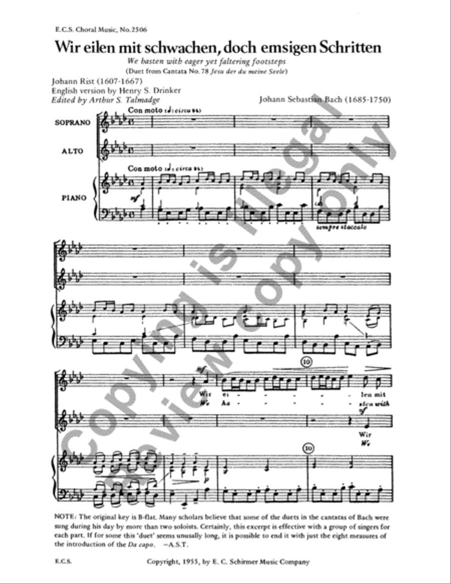 Wir eilen mit schwachen, doch emsigen Schritten (We hasten with eager) SA scores gallery preview page 12