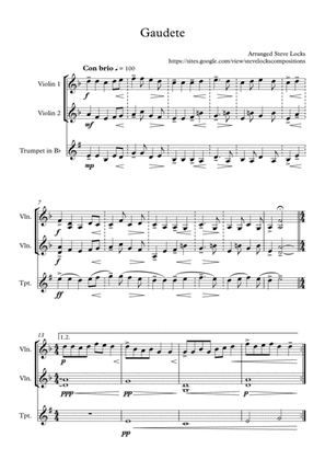 Gaudete - 2 violins and Bb trumpet