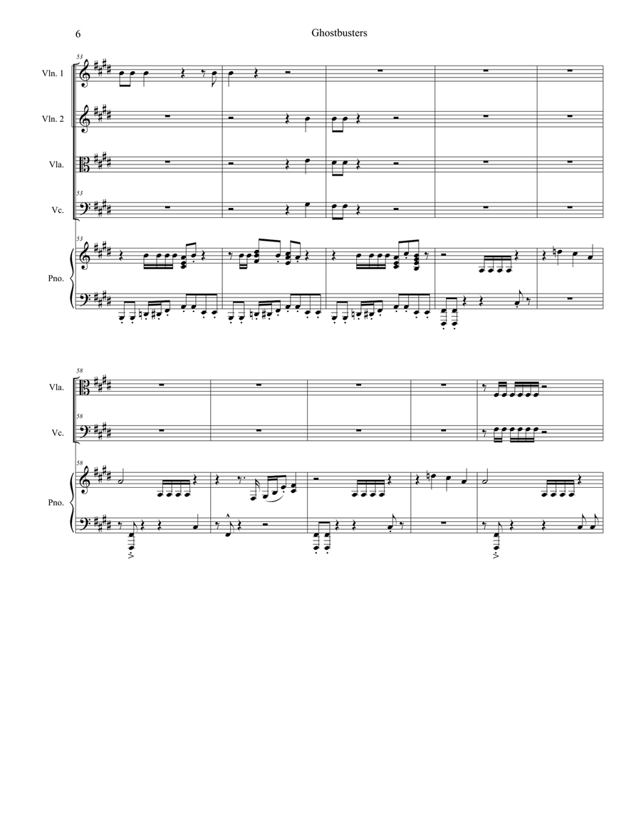 Ghostbusters Ghostbusters Piano Quintet scores gallery preview page 6