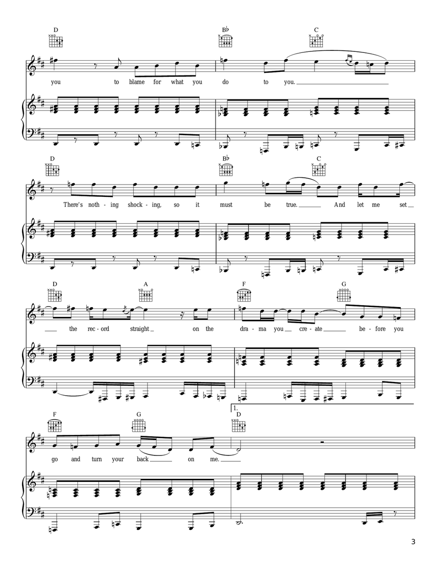 You've Got You Piano, Vocal, Guitar scores gallery preview page 3