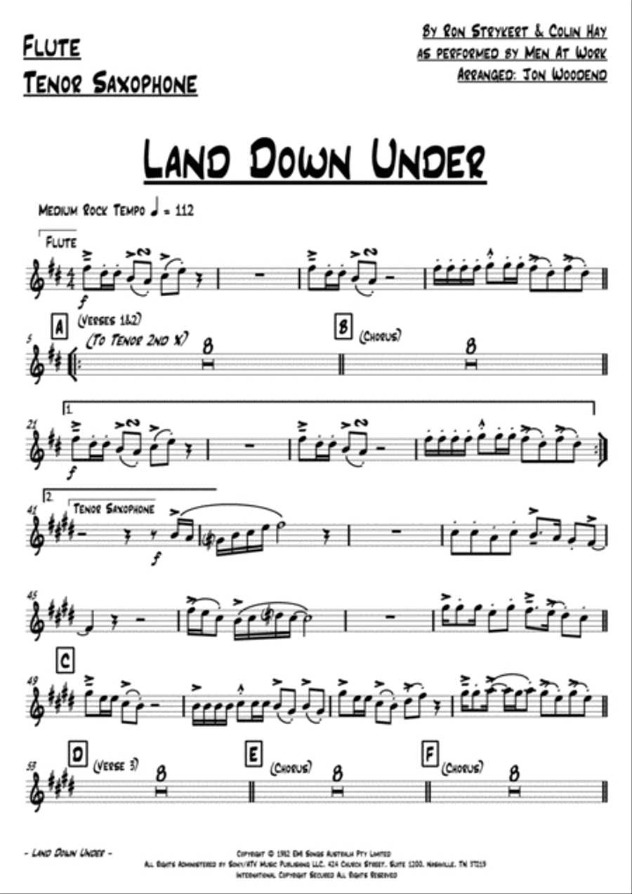 Down Under Large Ensemble scores gallery preview page 2