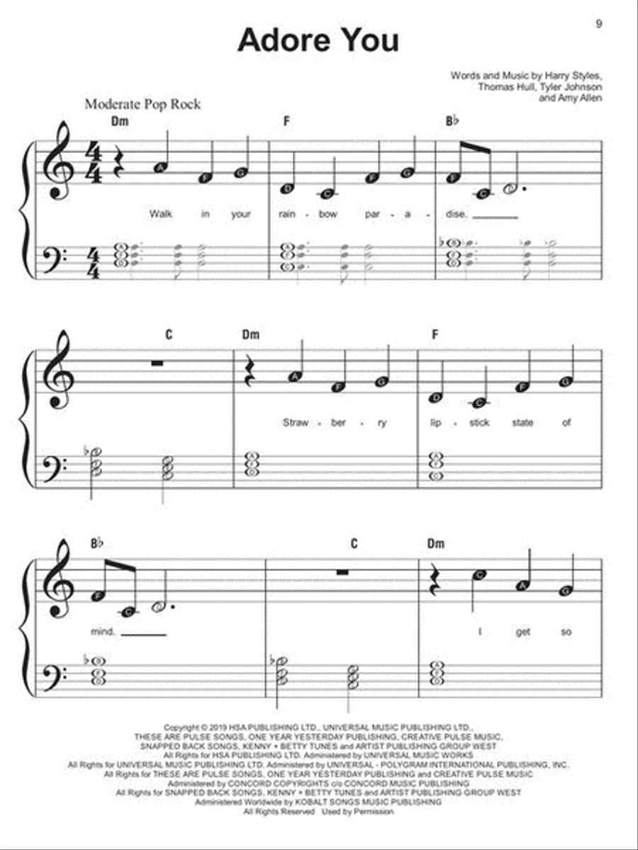 Kids' Pop Songs – Instant Piano Songs Easy Piano scores gallery preview page 5