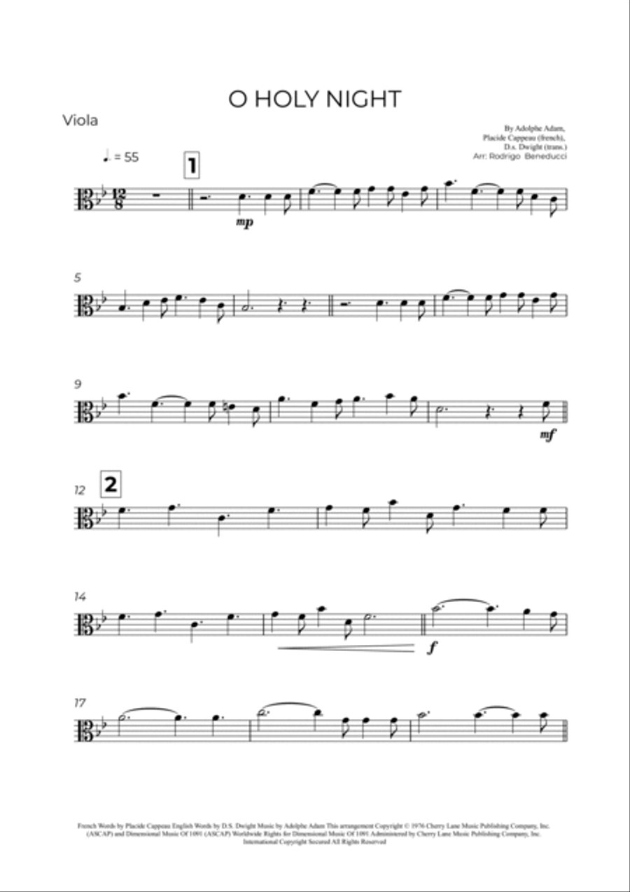 O Holy Night Viola Solo scores gallery preview page 2