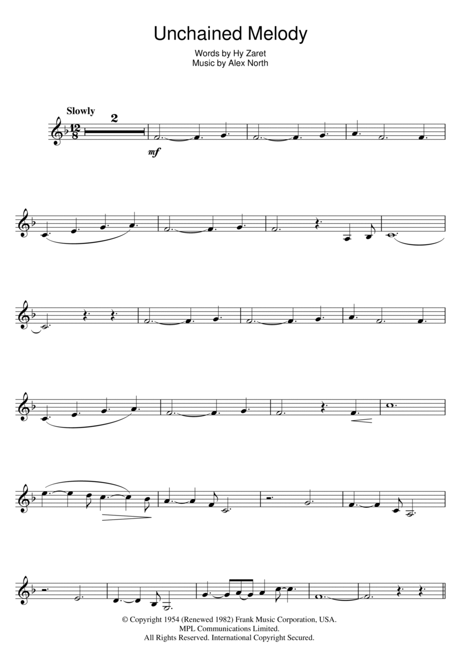 Unchained Melody Clarinet Solo scores gallery preview page 1