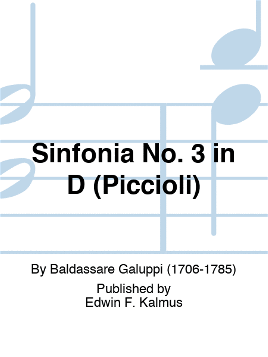 Sinfonia No. 3 in D (Piccioli) Set of Parts scores gallery preview page 1