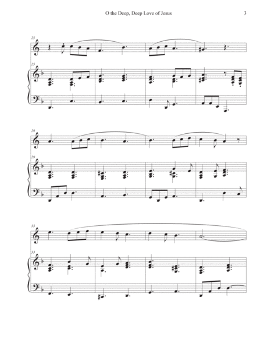 O the Deep, Deep Love of Jesus (French Horn - Piano) Horn scores gallery preview page 3