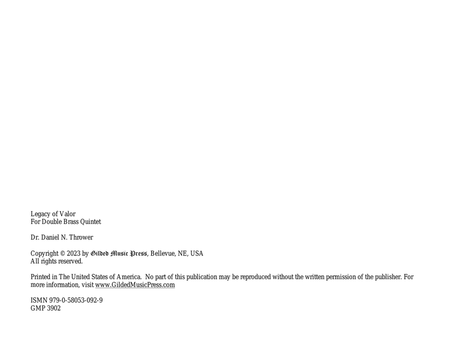 Legacy of Valor, Op. 138 (Double Brass Quintet) Brass Quintet scores gallery preview page 2