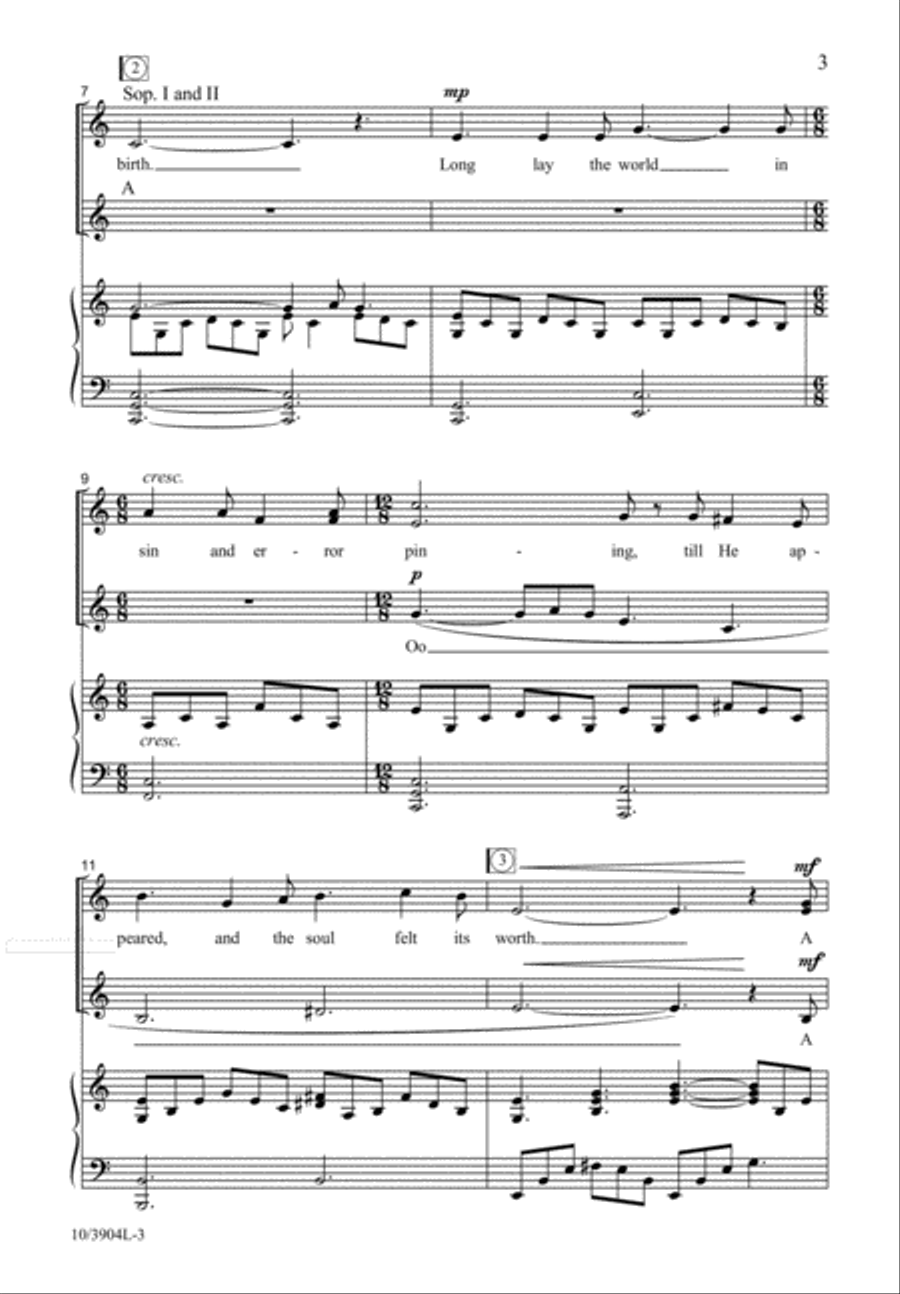 Holy Night, Silent Night SSA scores gallery preview page 4
