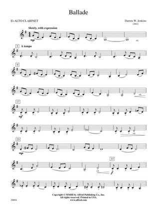 Ballade: E-flat Alto Clarinet
